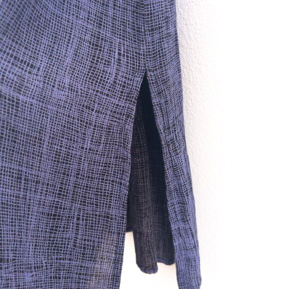 VTG 90s Rabbit Rabbit Rabbit Design Abstract Blue Layered Maxi Dress Size 12M - Picture 10 of 15